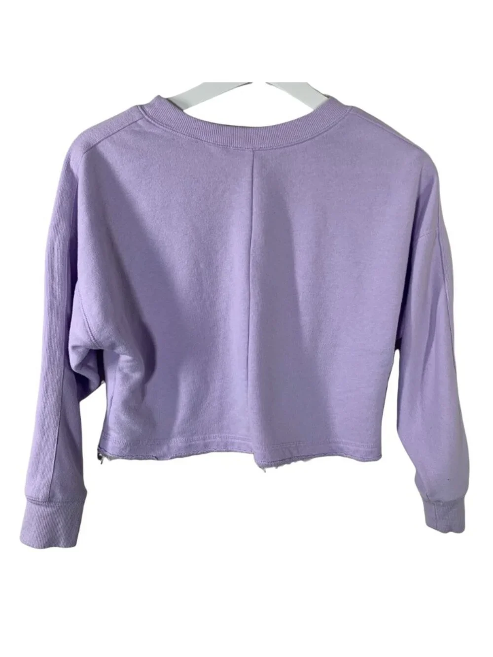 Justice Girls Cropped Sweatshirt Size 10 Purple Graphic Logo Pullover